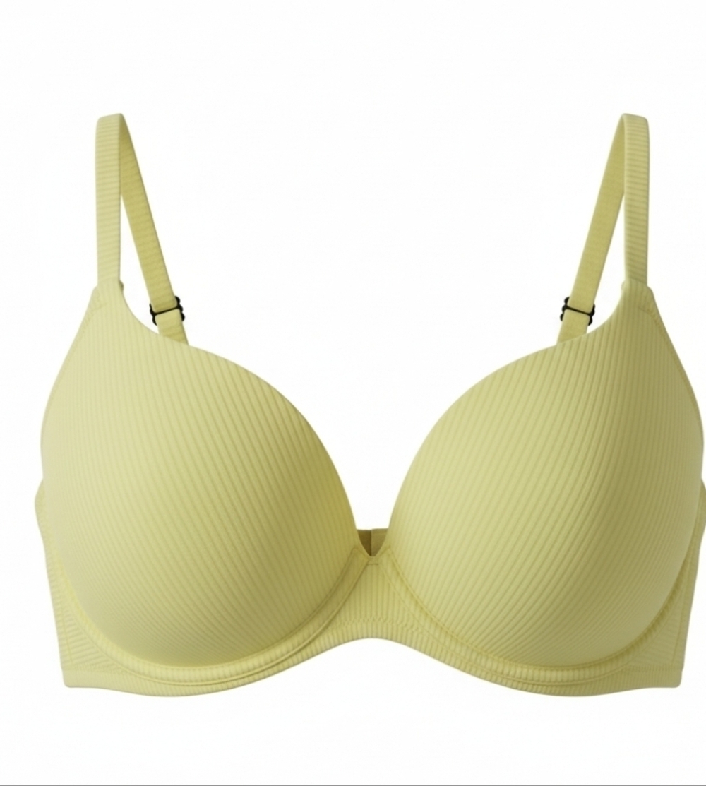 H&M 36c Yellow Ribbed Women's Swim Suit Top
